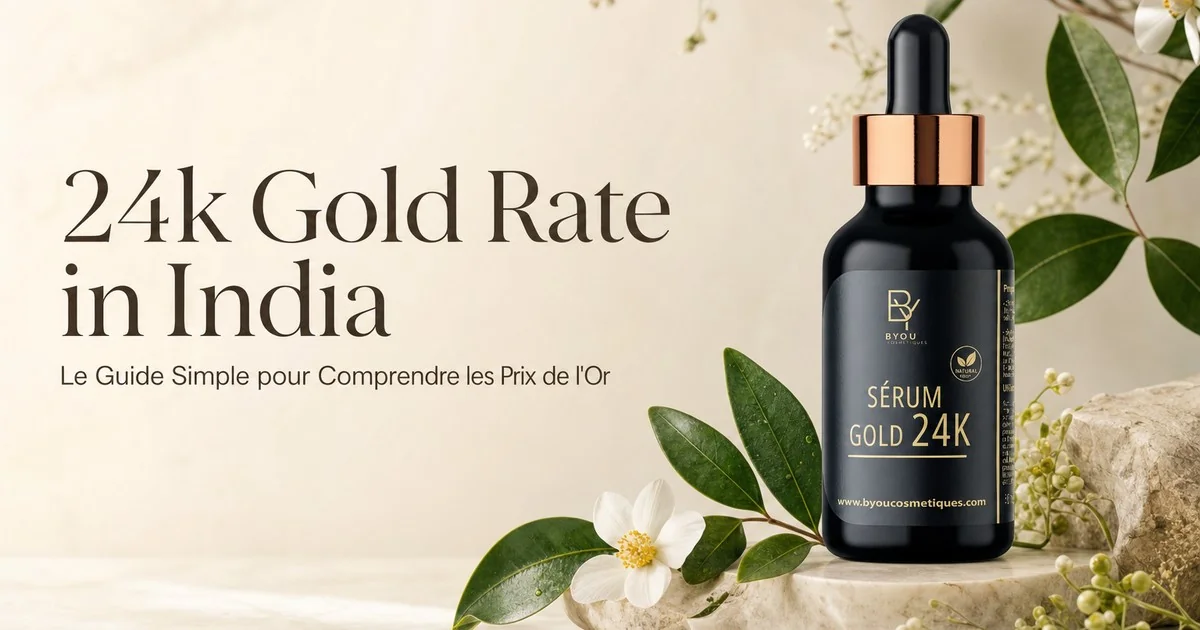 Or 24 carats pur utilisé en cosmétique naturelle et bijouterie traditionnelle