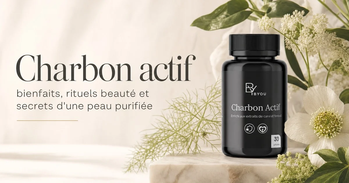 Gélules de charbon actif naturel pour purifier la peau et détoxifier l'organisme