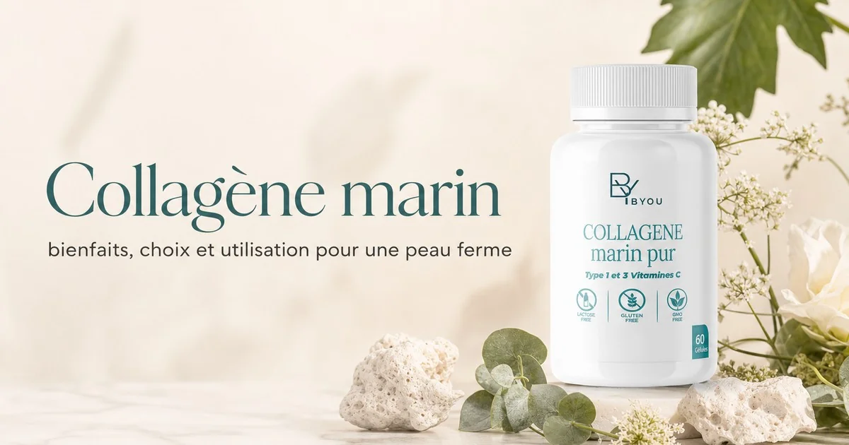 Gélules de collagène marin pur pour la fermeté et l'élasticité de la peau