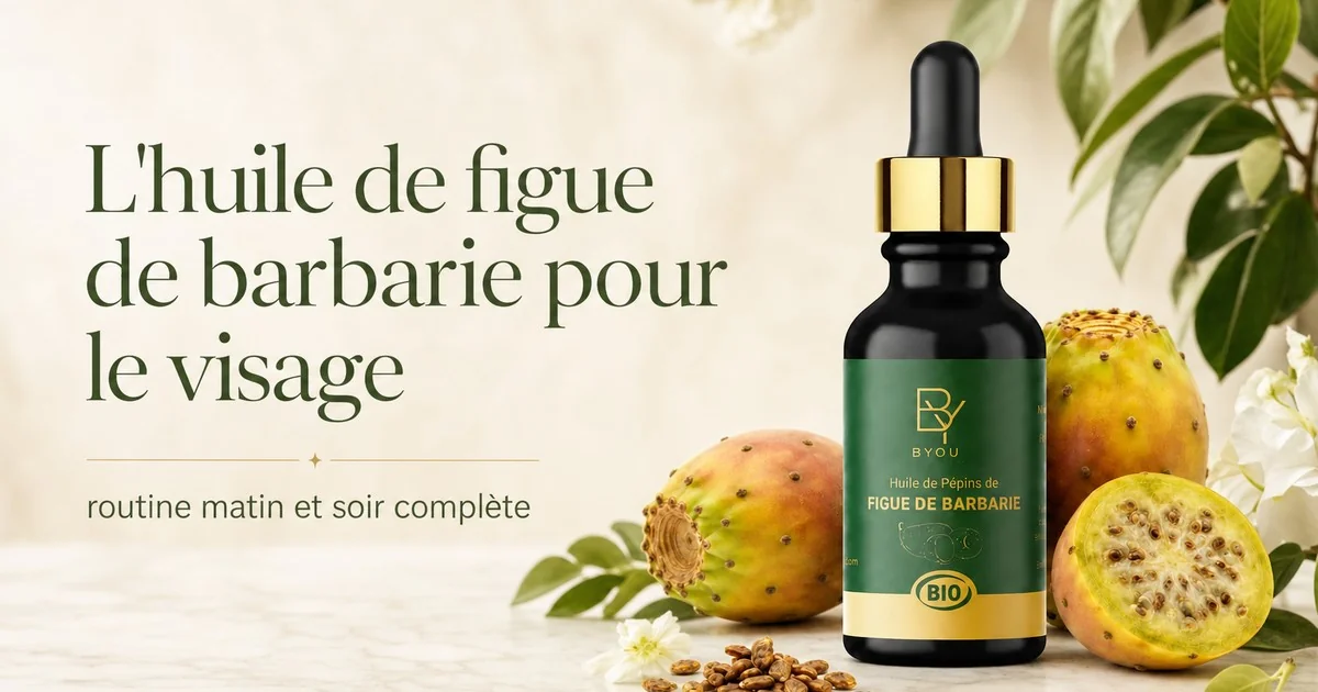 Application de l'huile de pépin de figue de barbarie sur le visage lors de la routine beauté quotidienne