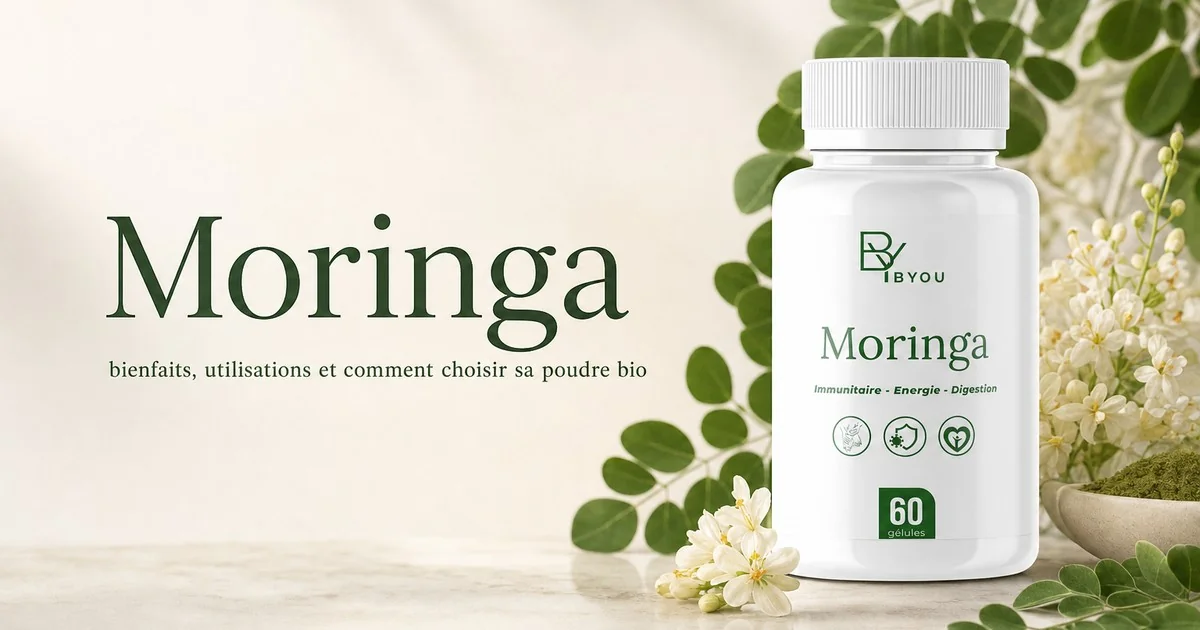 Poudre de moringa bio en gélules, complément alimentaire naturel du Maroc