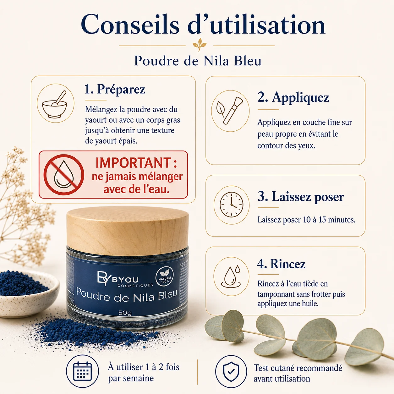Poudre de Nila Bleu - L'Essence du Maroc pour une Peau Éclatante