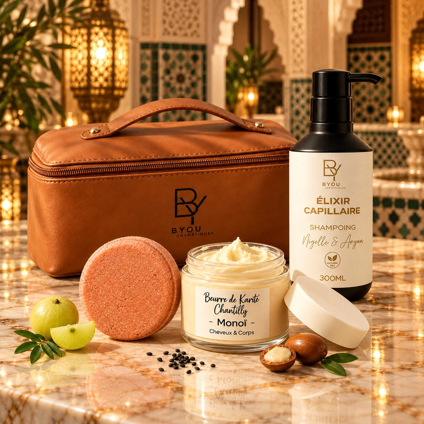 Lockenpflege-Set — Curly, Sheabutter & Kulturtasche — Naturkosmetik von Byou