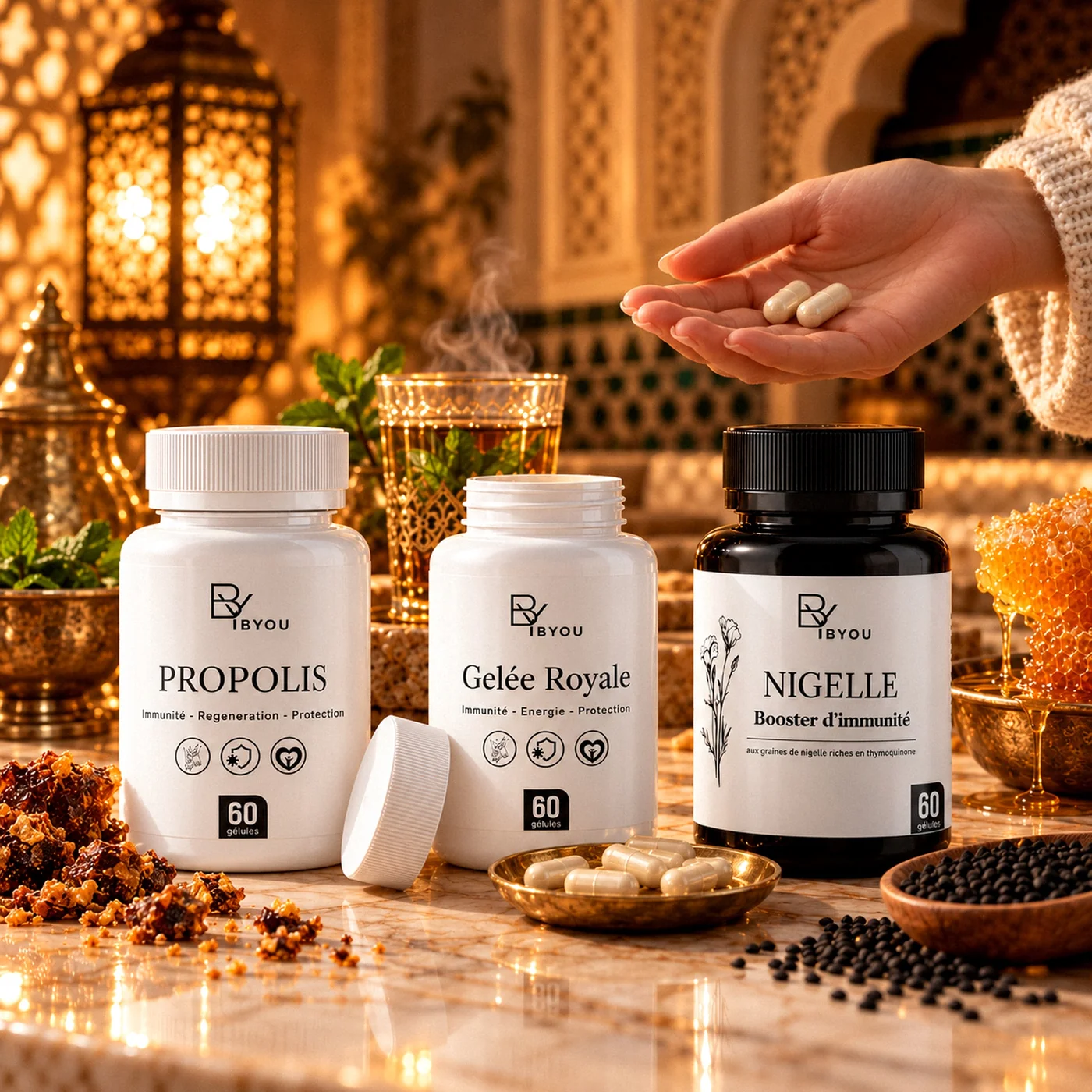 Coffret Défenses Hiver Byou avec thé à la menthe et miel