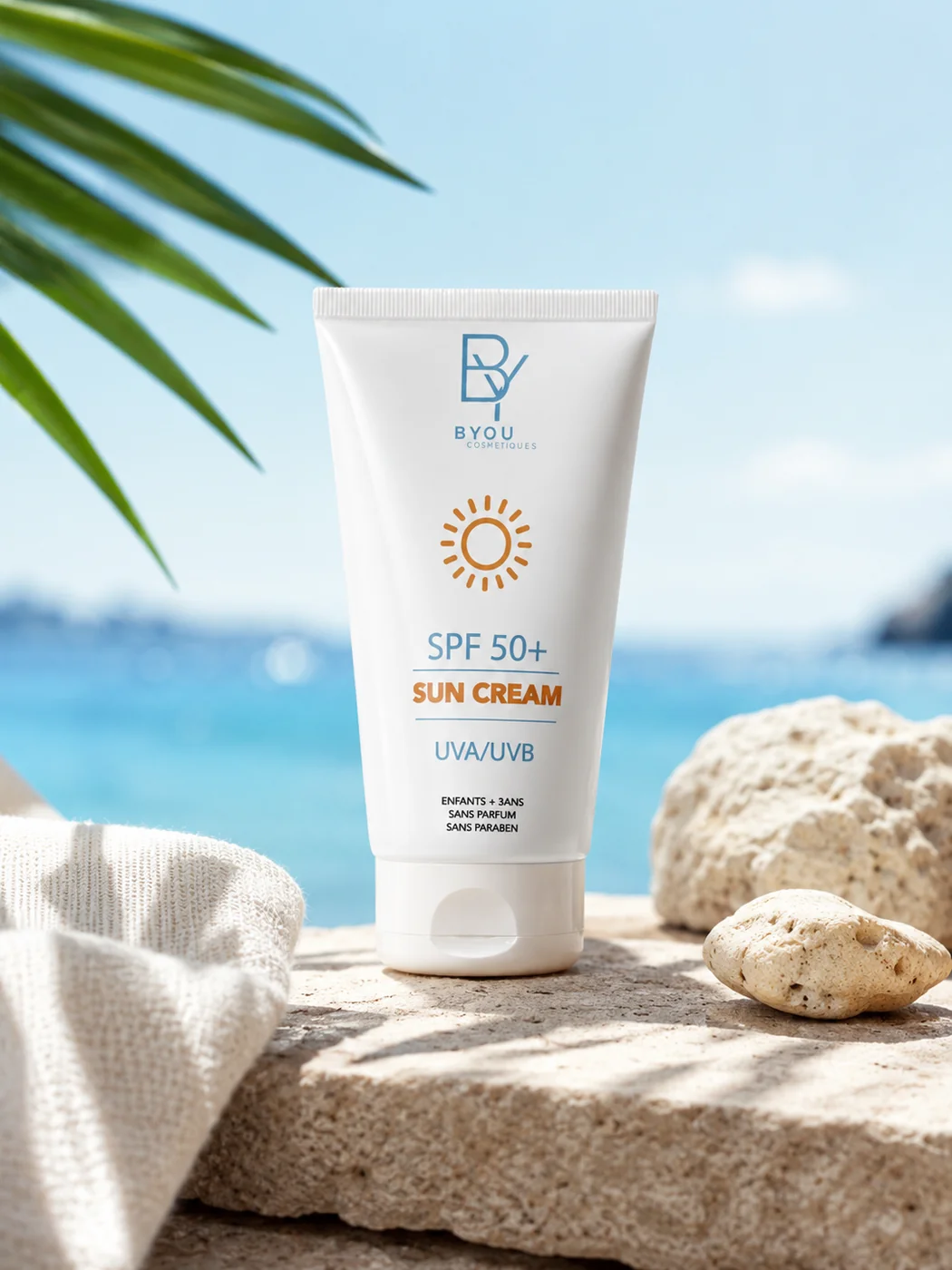 Crème Solaire SPF 50+ | 75% Naturelle Enfant & Famille | Sans Parfum Sans Paraben | 100ml — cosmétique naturel Byou