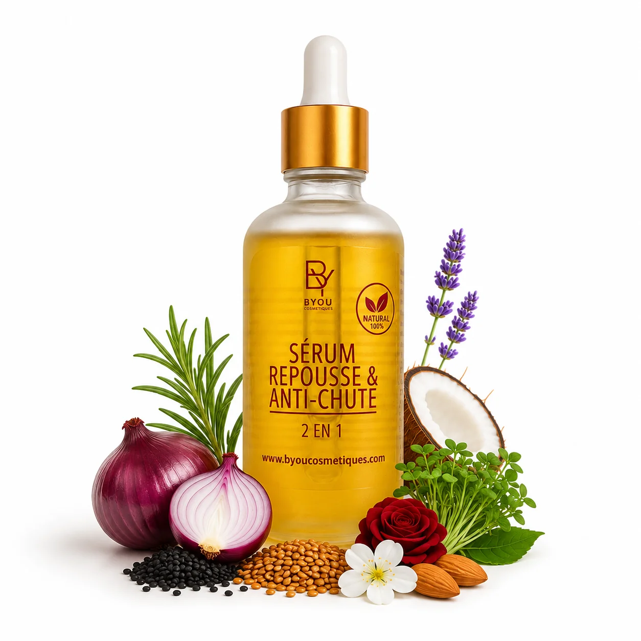 Sérum 2en1 repousse / anti-chute — cosmétique naturel Byou