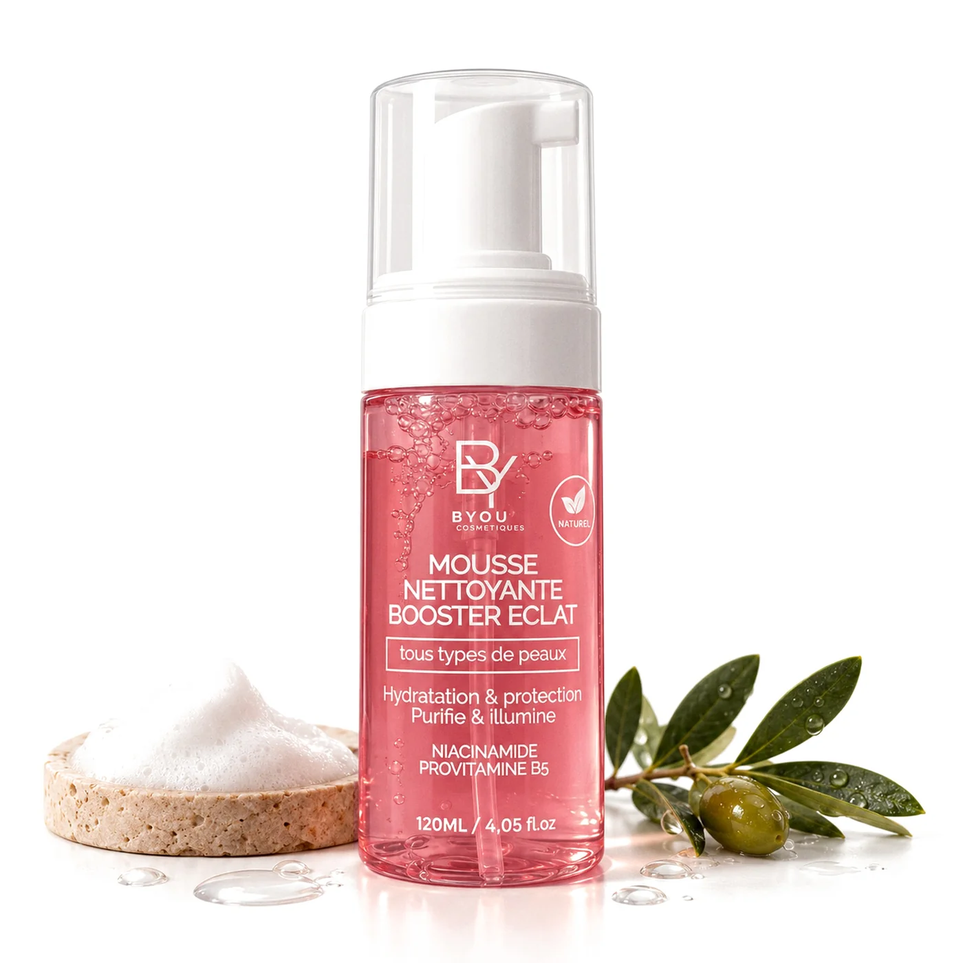 Gesichtsreinigungsschaum Booster Éclat – Niacinamid & Provitamin B5 — Naturkosmetik von Byou