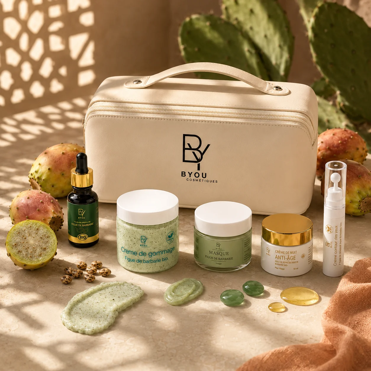 Coffret Figue de Barbarie Complet — Rituel Anti-Âge & Trousse