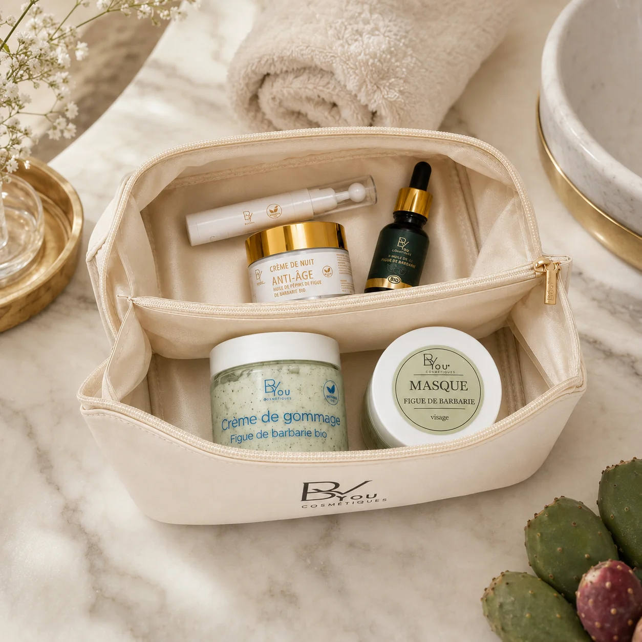 Coffret Figue de Barbarie Complet — Rituel Anti-Âge & Trousse