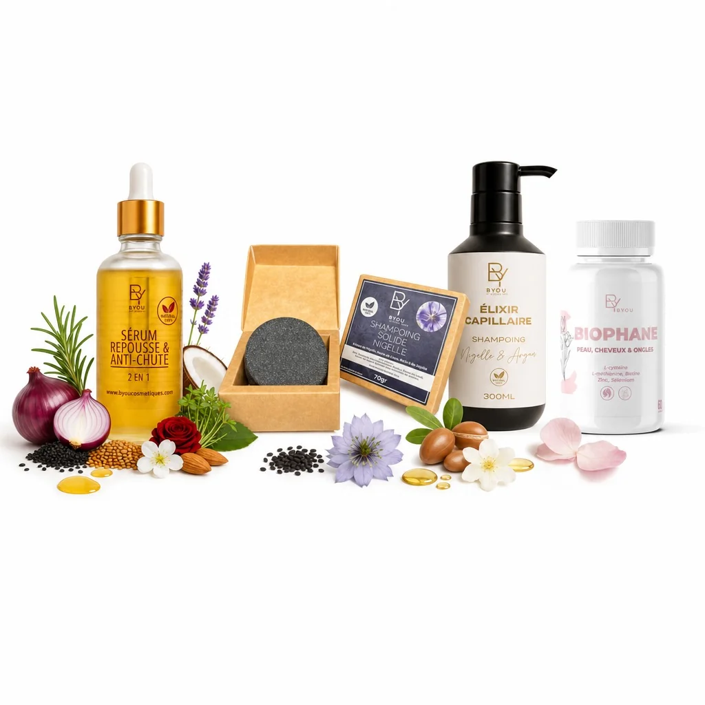 Coffret Repousse Cheveux — Sérum, Shampoings, Biophane & Trousse