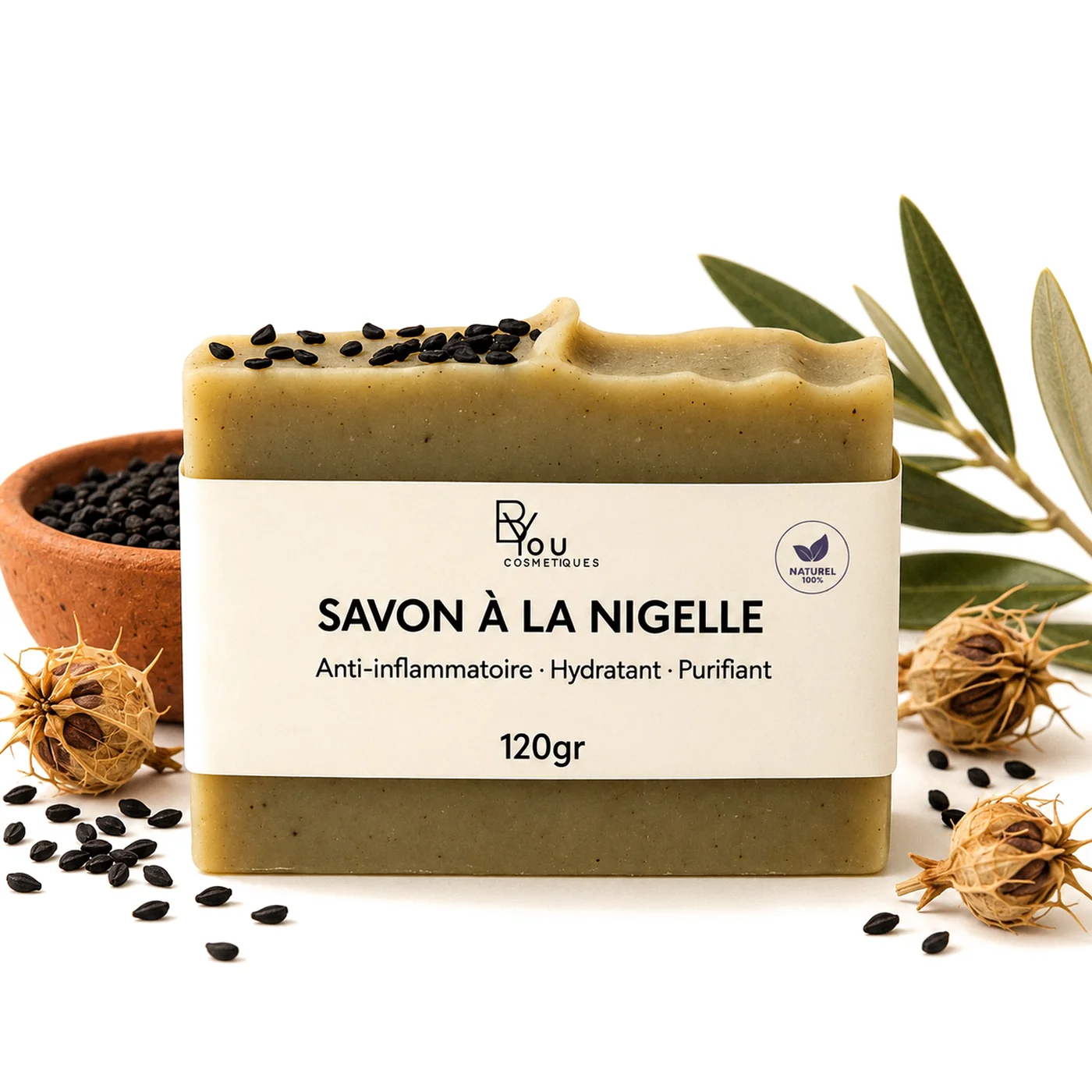 Savon Artisanal à la Nigelle — cosmétique naturel Byou