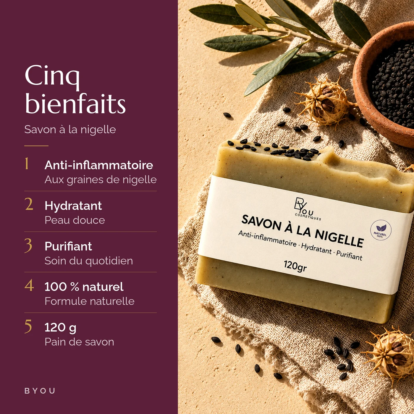 Les bienfaits du savon à la nigelle : purifiant, hydratant, 100 % naturel