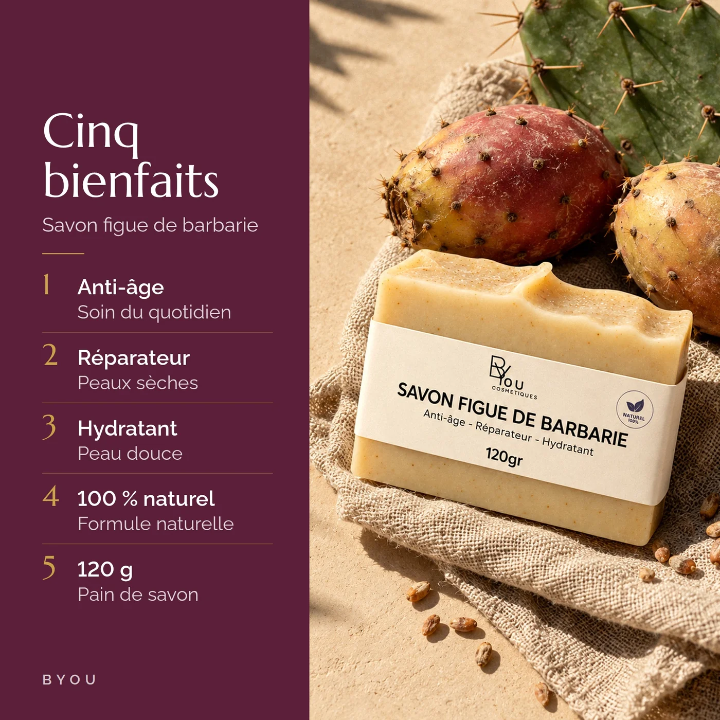 Les bienfaits du savon à la figue de barbarie : anti-âge, réparateur, hydratant, 100 % naturel