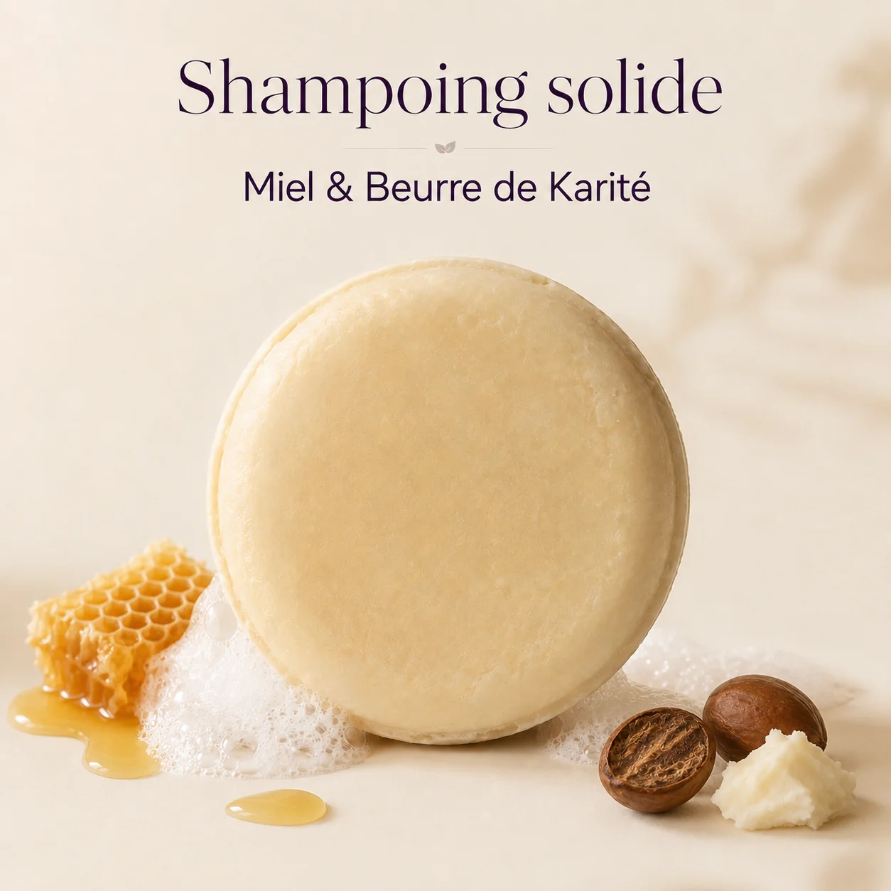 Shampooing Solide Miel & Karité — cosmétique naturel Byou